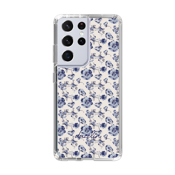 Slim Protection Case［ dazzlin - BlueFlower - Beige ］