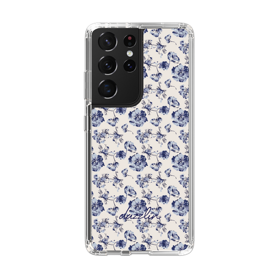 Slim Protection Case［ dazzlin - BlueFlower - Beige ］