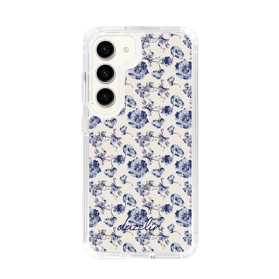 Slim Protection Case［ dazzlin - BlueFlower - Beige ］
