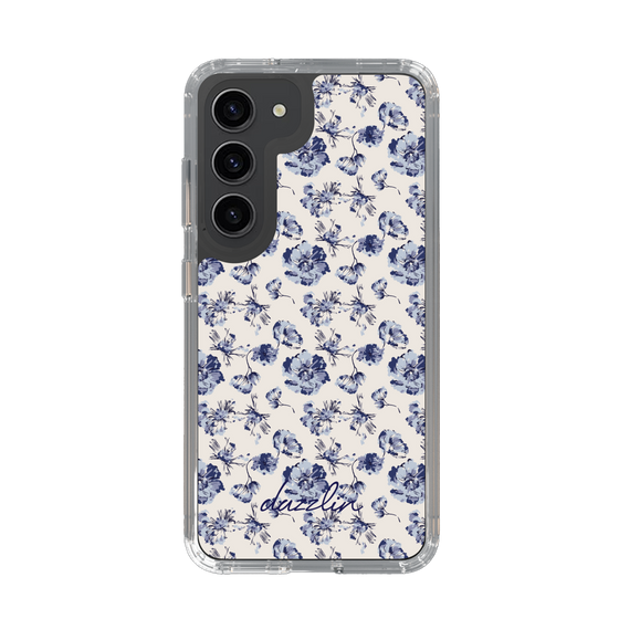 Slim Protection Case［ dazzlin - BlueFlower - Beige ］
