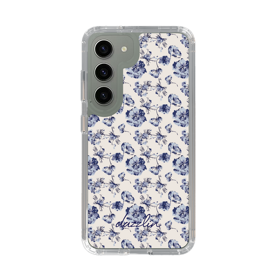 Slim Protection Case［ dazzlin - BlueFlower - Beige ］