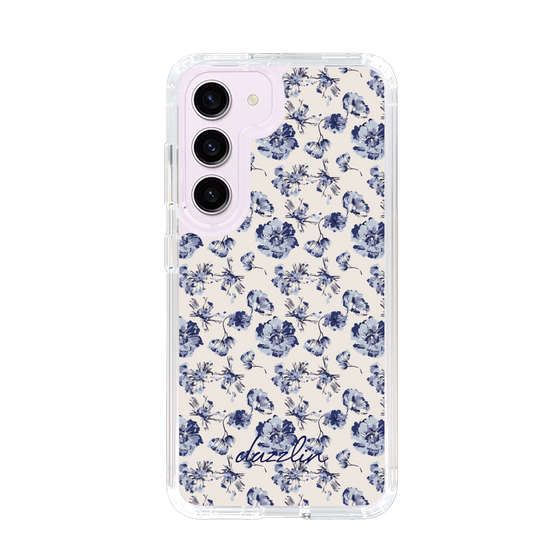 Slim Protection Case［ dazzlin - BlueFlower - Beige ］