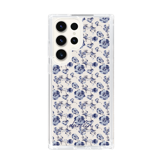 Slim Protection Case［ dazzlin - BlueFlower - Beige ］