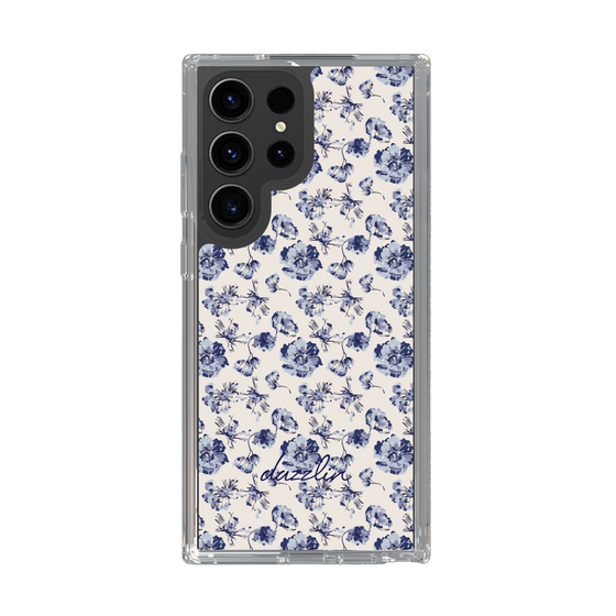 Slim Protection Case［ dazzlin - BlueFlower - Beige ］