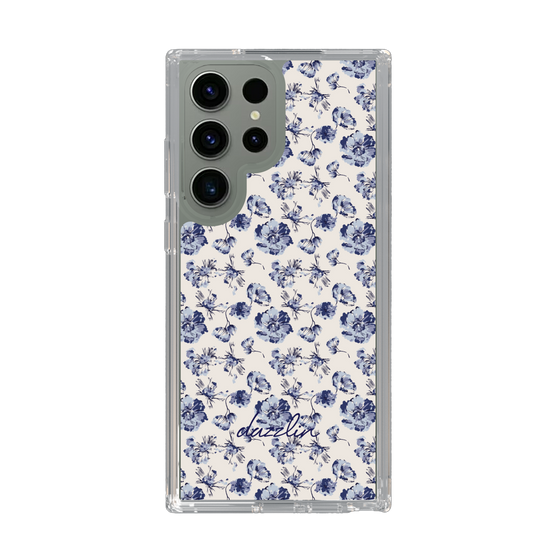 Slim Protection Case［ dazzlin - BlueFlower - Beige ］