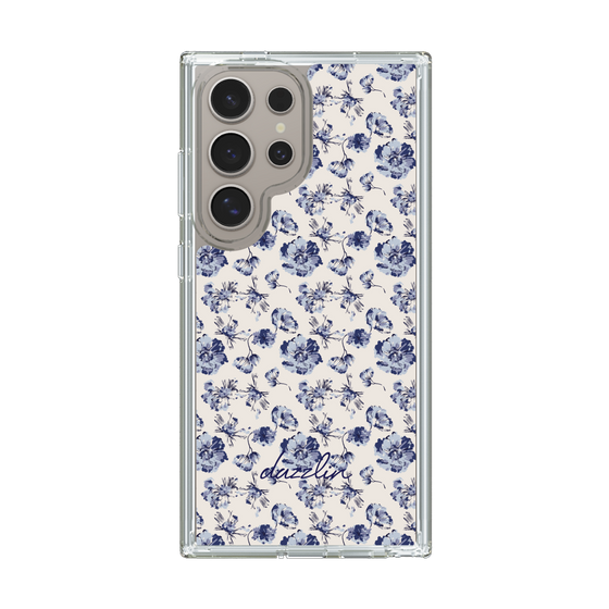 Slim Protection Case［ dazzlin - BlueFlower - Beige ］