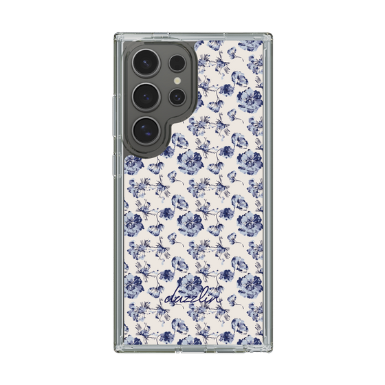 Slim Protection Case［ dazzlin - BlueFlower - Beige ］