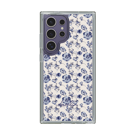 Slim Protection Case［ dazzlin - BlueFlower - Beige ］