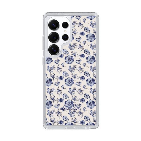 Slim Protection Case［ dazzlin - BlueFlower - Beige ］