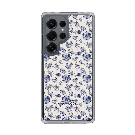 Slim Protection Case［ dazzlin - BlueFlower - Beige ］