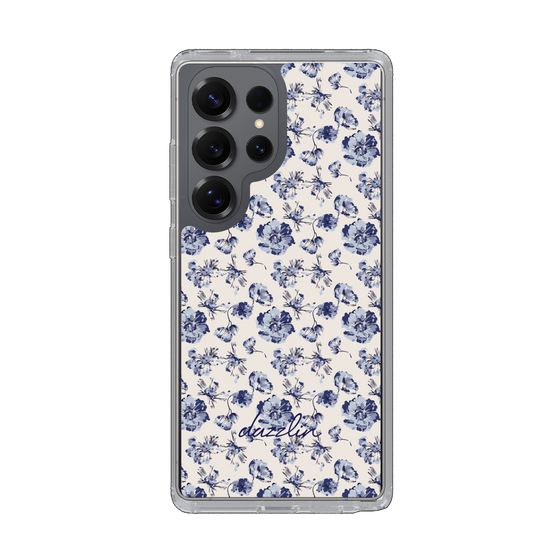 Slim Protection Case［ dazzlin - BlueFlower - Beige ］