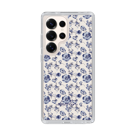 Slim Protection Case［ dazzlin - BlueFlower - Beige ］