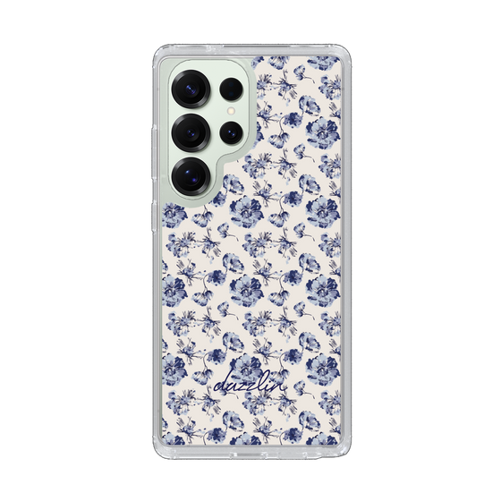 Slim Protection Case［ dazzlin - BlueFlower - Beige ］