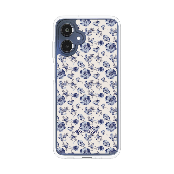 Slim Protection Case［ dazzlin - BlueFlower - Beige ］