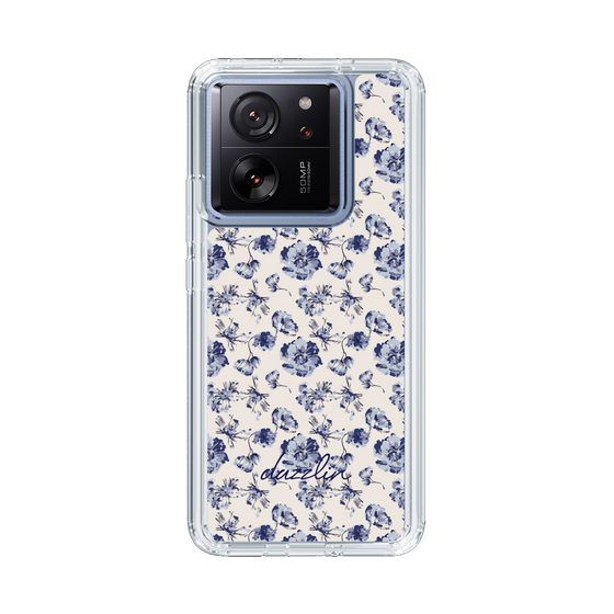 Slim Protection Case［ dazzlin - BlueFlower - Beige ］
