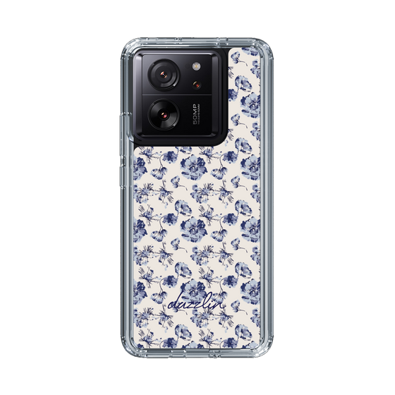 Slim Protection Case［ dazzlin - BlueFlower - Beige ］