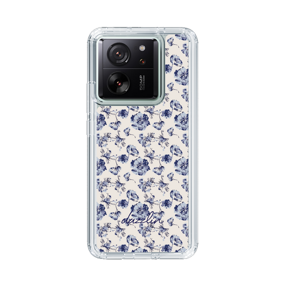 Slim Protection Case［ dazzlin - BlueFlower - Beige ］