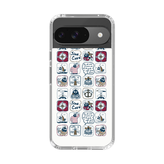 Slim Protection Case［ SINA COVA - All-Over Marine Pattern ］