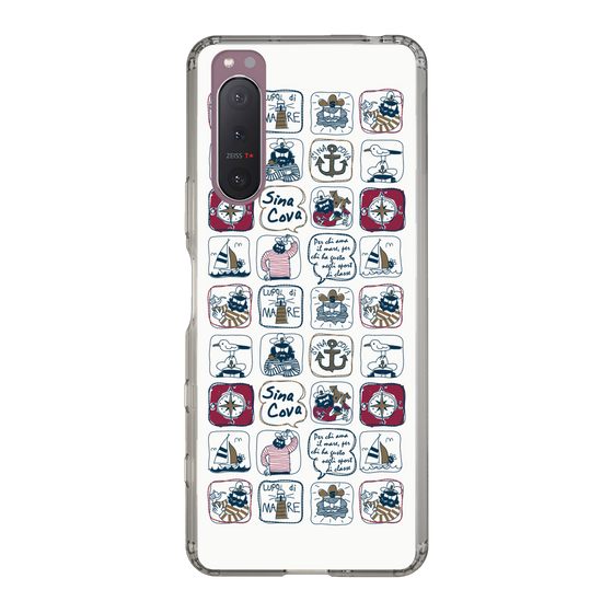 Slim Protection Case［ SINA COVA - All-Over Marine Pattern ］