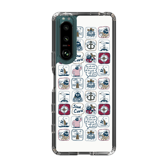 Slim Protection Case［ SINA COVA - All-Over Marine Pattern ］