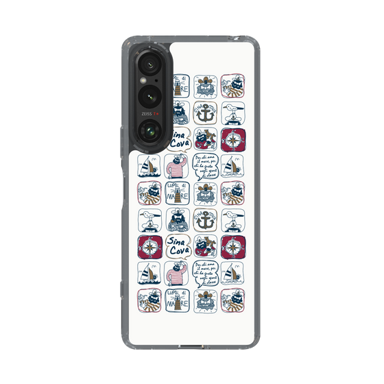 Slim Protection Case［ SINA COVA - All-Over Marine Pattern ］
