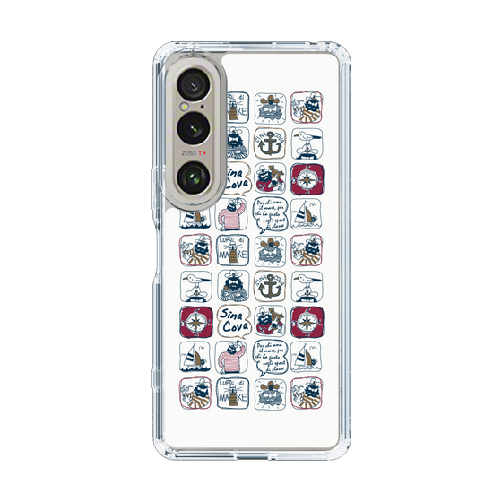 Slim Protection Case［ SINA COVA - All-Over Marine Pattern ］