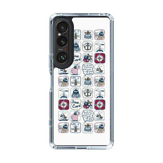 Slim Protection Case［ SINA COVA - All-Over Marine Pattern ］