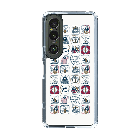 Slim Protection Case［ SINA COVA - All-Over Marine Pattern ］