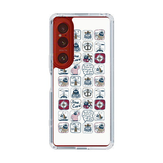 Slim Protection Case［ SINA COVA - All-Over Marine Pattern ］