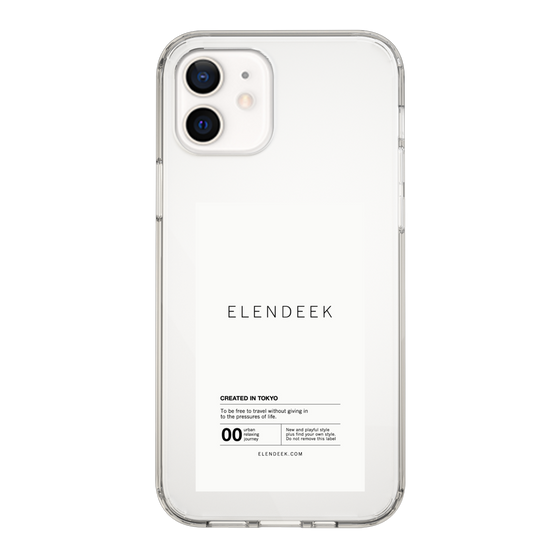 Slim Protection Case［ ELENDEEK - Logo Sticker - White ］