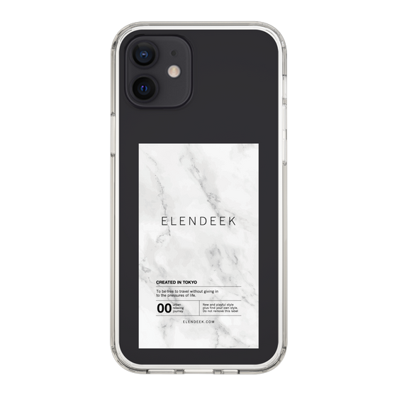 Slim Protection Case［ ELENDEEK - Logo Sticker - Marble ］