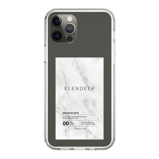 Slim Protection Case［ ELENDEEK - Logo Sticker - Marble ］