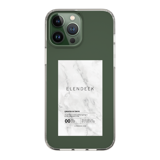Slim Protection Case［ ELENDEEK - Logo Sticker - Marble ］