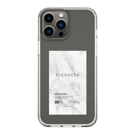 Slim Protection Case［ ELENDEEK - Logo Sticker - Marble ］