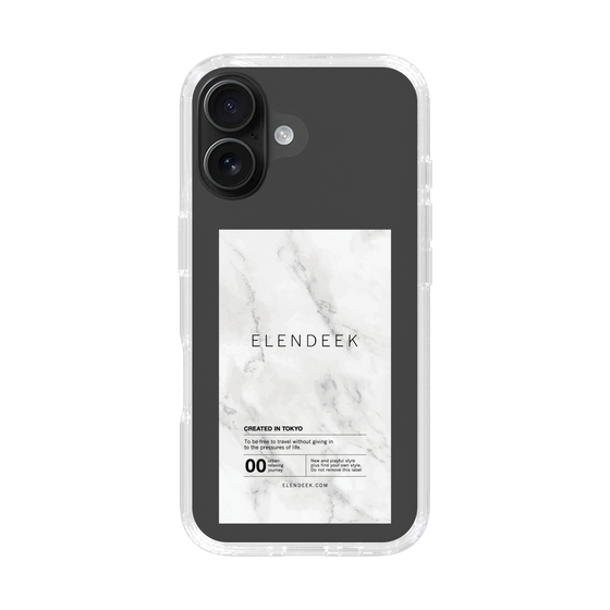 Slim Protection Case［ ELENDEEK - Logo Sticker - Marble ］