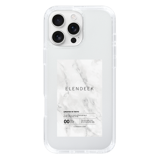 Slim Protection Case［ ELENDEEK - Logo Sticker - Marble ］