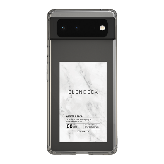 Slim Protection Case［ ELENDEEK - Logo Sticker - Marble ］