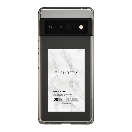 Slim Protection Case［ ELENDEEK - Logo Sticker - Marble ］