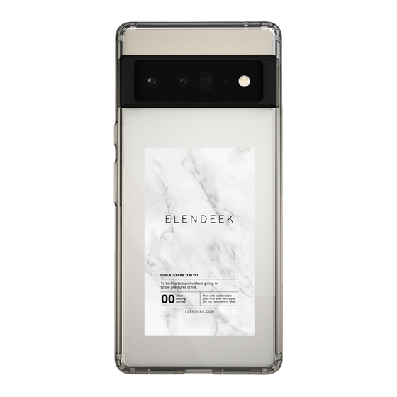 Slim Protection Case［ ELENDEEK - Logo Sticker - Marble ］