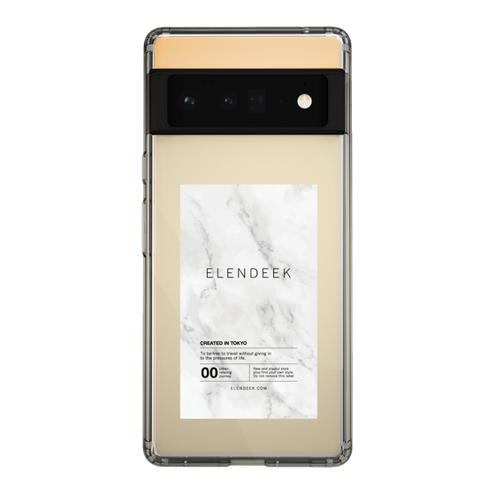Slim Protection Case［ ELENDEEK - Logo Sticker - Marble ］