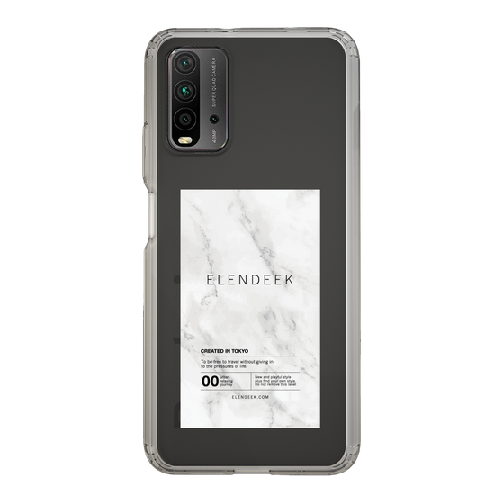 Slim Protection Case［ ELENDEEK - Logo Sticker - Marble ］