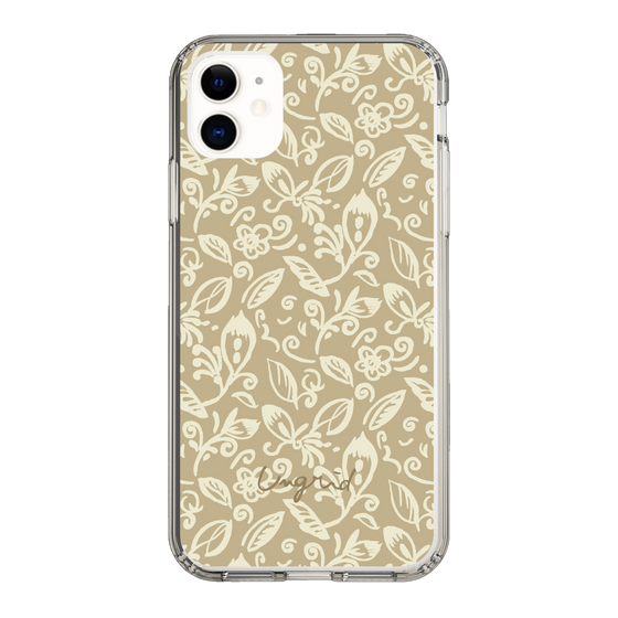 Slim Protection Case［ Ungrid - FlowerPrint - Beige ］
