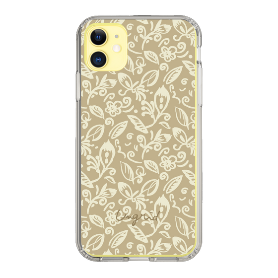 Slim Protection Case［ Ungrid - FlowerPrint - Beige ］