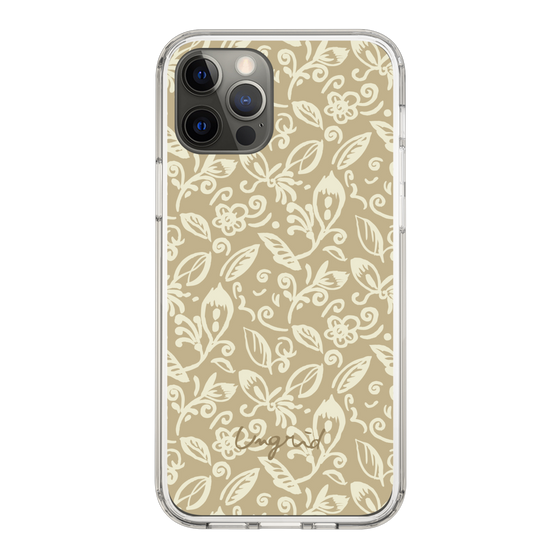 Slim Protection Case［ Ungrid - FlowerPrint - Beige ］