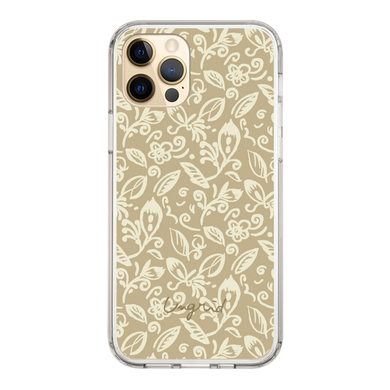 Slim Protection Case［ Ungrid - FlowerPrint - Beige ］