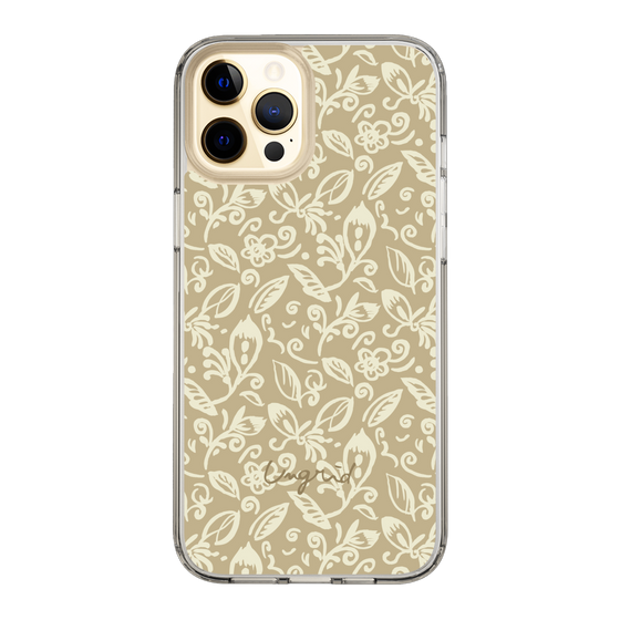 Slim Protection Case［ Ungrid - FlowerPrint - Beige ］