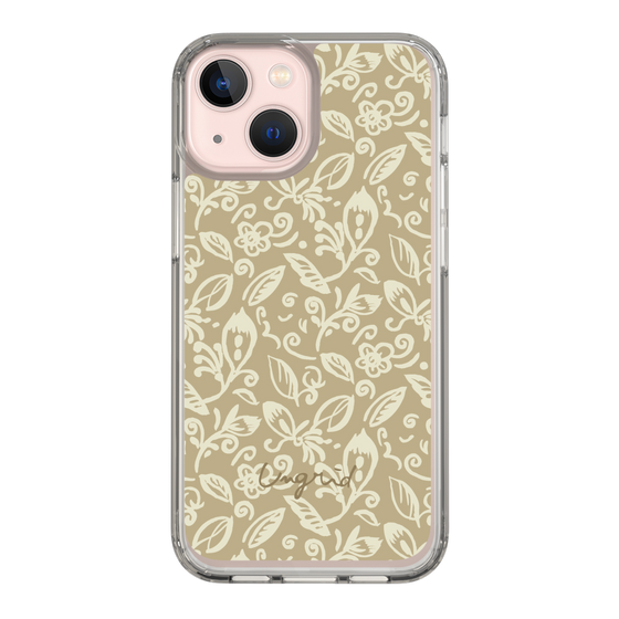 Slim Protection Case［ Ungrid - FlowerPrint - Beige ］