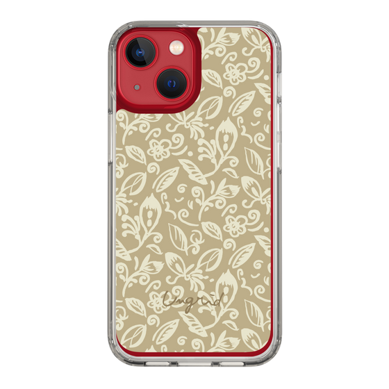 Slim Protection Case［ Ungrid - FlowerPrint - Beige ］