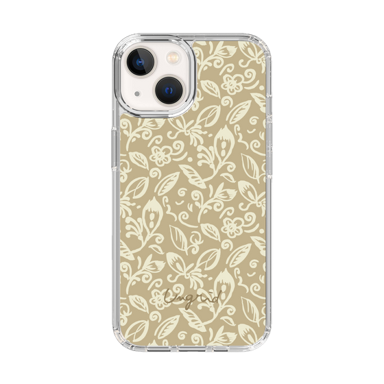 Slim Protection Case［ Ungrid - FlowerPrint - Beige ］