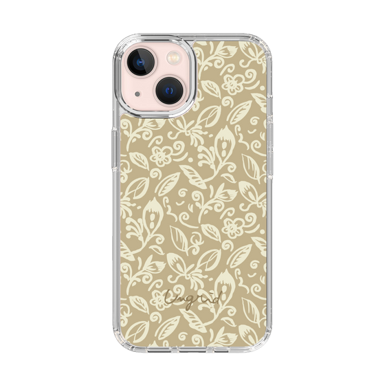 Slim Protection Case［ Ungrid - FlowerPrint - Beige ］